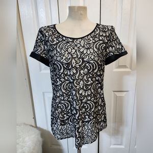 EUC Express Black Lace Short Sleeve Top